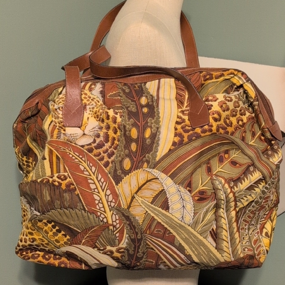 Salvatore Ferragamo Multicolor Tote Bag Animal Vintage Large Clean Italy Purse - Picture 4 of 15